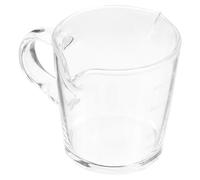 LABRIMP Pichet à Lait Double Bec en Verre Élégant de 90ml, Robuste et Multi-usage, Tasse à Boire Lait pour Bar à Café et Service Espresso