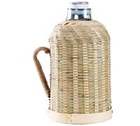 LABRIMP Pichet Isotherme Carafe à Eau Tressée en Bambou et Verre 1,6 L Vert Couvercle, Grosse Capacité, pour Hôtel et Maison, Style Chinois Traditionnel Plusieurs styles