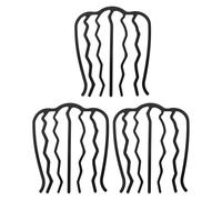 LABRIMP Pince à Cheveux Noire en Acier Peint 3pcs avec Dents, Forme Unique, Facile à Tenir, Adaptée à Tous Types de Cheveux pour Femmes et Filles