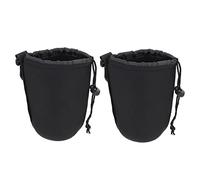 LABRIMP Pochette à Lentilles en Néoprène 2pcs Cordon de Serrage et Crochet, Souple et Antichoc, pour Objectif D'appareil Photo Reflex Numérique, Facile à Suspendre