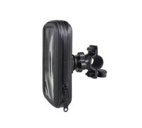 LABRIMP Pochette Étanche pour Smartphone Vélo en Cuir PU Support Rotatif 360 Degrés et Diamètre Réglable, Taille L, pour Guidon de Vélo