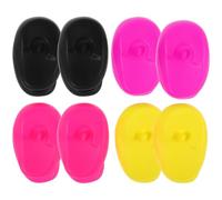 LABRIMP Protège-oreilles Silicone 4 Paires Multicolores Petit pour Coloration Cheveux Haute Température Imperméable Salon Coiffure Usage Professionnel