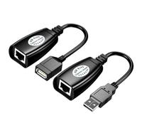 LABRIMP Rallonge de Câble USB Adaptateur Ethernet en Plastique pour Bureau et Dortoir, Plug and Play, Transmission Rapide, Léger, Couleur Noire