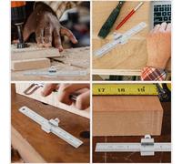 LABRIMP Règle en Acier Inoxydable 15 CM Épaisseur 07 MM avec Butée de Positionnement Règle Droite de Mesure Précise pour Ingénierie et Marquage Professionnel