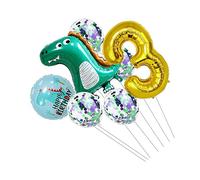 LABRIMP Set de Ballons Dinosaure pour Anniversaire Décoration de Fête avec Ballons Latex Transparents à Paillettes Ornements Festifs pour Ambiance Joyeuse
