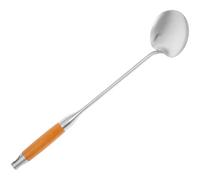 LABRIMP Spatule à Wok Design sans Couture avec en Bois Résistant la Chaleur en Acier Inoxydable pour Retourner et Cuisiner en Restaurant