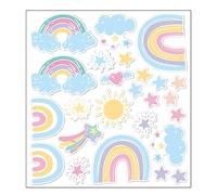 LABRIMP Stickers Muraux Autocollants en Pvc Motif Arc-en-ciel Unique, Imperméables et Auto-adhésifs, Décoration Murale pour Chambre D'garçon et Filles ou Nursery, 1 Set