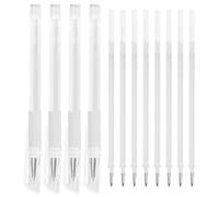 LABRIMP Stylo de Marquage Sourcils Blanc Waterproof 12 Pièces pour Tatouage, Outil Précis de Cartographie Cutanée Professionnel, Fournitures Maquillage Solide et Résistant à L’eau
