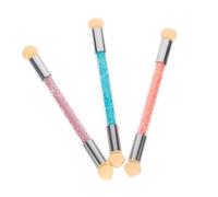 LABRIMP Stylo Éponge pour Nail Art 3 Pièces Double Tête en Éponge et Abs, Facile à Tenir, pour Appliquer Poudre Pailletée Lors de Manucure Créative