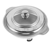 LABRIMP Support Alimentaire Cuisine, Plateau de Buffet en Acier Inoxydable, Rectangulaire, Argenté, Couvercle, Surface Lisse, Coins Arrondis, pour Cantine et Présentation des Aliments