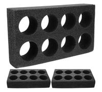 LABRIMP Support Anti-fuite pour 8 Tasses en Coton Mousse Polyéthylène Noir, Porte-gobelets Portable 3 Pièces pour Boissons pour Restaurant et Boutique de Desserts Réutilisable