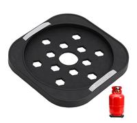 LABRIMP Support Base roulettes Noir Rond en Acier Inoxydable et Plastique, Plateau Mobile pour Bouteilles de Gaz Adapté aux Cuisines Familiales et Restaurants avec Protection de Sol
