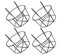 LABRIMP Support de Pot de Fleurs 4 Pièces Rond en Fer Noir pour Rambarde