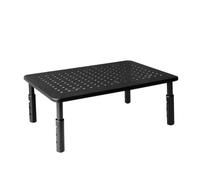 LABRIMP Support Écran Ordinateur Noir avec Plateau Ventilé Réhausseur Réglable Hauteur Niveaux pour Dissipation Thermique et Confort Ergonomique Antidérapant pour Bureau