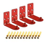 LABRIMP Support Mural pour Extincteur en Acier Rouge, Capacité 20lbs, Lot de 4 Crochets L Simples pour Fixation Murale, Gain de Place et Accès Facile, pour Usage Mural