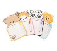 LABRIMP Tableau Blanc Effaçable Recto Verso pour Garçon et Filles de Dessin Animé avec Stylo et Corde, Planche Créative en Plastique et Éponge pour Dessin et Message Couleur Aléatoire