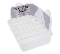 LABRIMP Toilettes pour Animaux en Angle pour Lapin et Cochon D’Inde | Plastique Blanc, Bord Anti-éclaboussures, sans Odeur, Pose en Coin pour Usage Quotidien