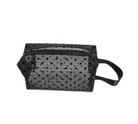 LABRIMP Trousse de Maquillage pour Voyager en Nylon Mesh Noir, Grosse Capacité, Portable et Facile à Transporter Motif Adorable de Cœur