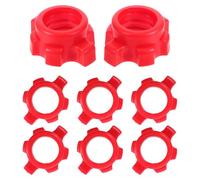 LABRIMP Vis de Blocage pour haltère 8pcs, Écrous renforcés pour Barre réglable en PE, Rouges, Forme hexagonale, compatibilité Universelle pour haltères et Barres, Musculation en Salle