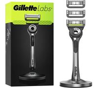 Labs Avec Barre Exfoliante, Rasoir Pour Homme De Gillette, 1 Manche, 3 Recharges De Lames, Avec Support Magnétique Premium