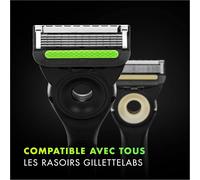 Labs Recharges De Lames De Rasoir, De Gillette, Compatibles Avec Le Rasoir Gillettelabs Avec Barre Exfoliante Et Le Rasoir Chauffant, 12 Recharges