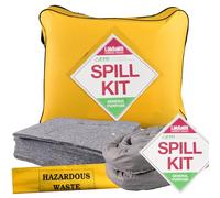 Labsales Kit de déversement écologique à usage général comprenant des coussinets absorbants, des chaussettes et un sac d'élimination, pour huiles, carburant, peinture, graisse, eau et produits