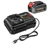 LabTEC Batterie pour Dewalt DCB204 avec chargeur 10,8 V-14,4 V-20 V pour DCB112, Li-ion compatible avec DCB120, DCB121, DCB206, DCB205, DCB181, DCB181-XJ