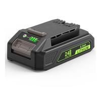 LabTEC GW2430 Batterie de rechange 24 V 2000 mAh pour Greenworks 24 V (pas pour 48 V) Batterie 29842 29852 29322 29862 2938202 26111700 CAM803 Outil électrique sans fil avec voyant lumineux