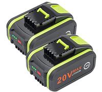 LabTEC Lot de 2 batteries de rechange 20 V 4000 mAh/4.0 Ah pour Worx 20 V WA3551, WA3551.1, WA3553, WA3553.2, WX372.1, WX80000 WX80000 WX3 WX3 WX80000 WX3 WX3 802 WXS. 678 WX550 WX523 WU531.9 WG894E