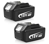 LabTEC Lot de 2 batteries Li-ion 18 V 5,0 Ah compatibles avec Makita BL1860B, BL1860, BL1850, BL1840, BL1830, BL1820, BL1815, BL1825, BL1835, BL1845, LXT-400