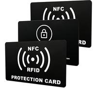 LABUYI 3 Pièces Protection RFID/NFC pour Carte Bancaire, Portefeuille et Passeport - Noir, 5.5cm×8.5cm