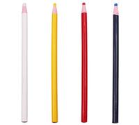 LABUYI 4 Pièces Crayon Couture,Craie Couture,Craie de Couture pour Tissus,pour Marquer les Vêtements,Cuir,Bois,Papier (Bleu,Blanc,Jaune,Rouge)