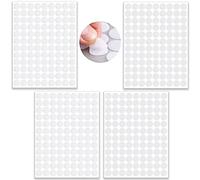 LABUYI 400 Capsules 200 Paires Scratch,Scratch autocollant,Scratch autocollant rond,Pastille scratch autocollant,Scratch adhésif 10mm (Blanc)