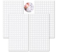 LABUYI 600 Capsules 300 Paires Scratch,Scratch autocollant,Scratch autocollant rond,Pastille scratch autocollant,Scratch adhésif 10mm (Blanc)