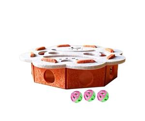 Labyrinth Cat Ball - Jouet pour Animaux, entraînement des Griffes Polyvalent, Construction Faite à la Main | Entraînement du comportement du Chat après Avoir mangé