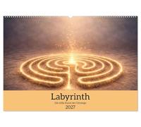Labyrinth - Die stille Kunst der Umwege (Wandkalender 2027 DIN A2 quer), CALVENDO Monatskalender: Magische Labyrinthe im Wandel der Natur