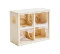 Labyrinthe - 24,5 x 20 x 11 cm, abri de jeu en bois, compartiment d'activités | Chambres en bois naturel encourageant la curiosité des mouvements d'exploration, meubles d'habitat pour animaux de