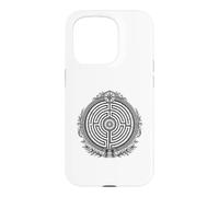 Labyrinthe Ancien Labyrinthe sacré Symbole Ligne Art Coque pour iPhone 15 Pro