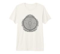 Labyrinthe Ancien Labyrinthe sacré Symbole Ligne Art T-Shirt Haut de Gamme