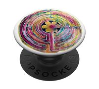 Labyrinthe Aquarelle Cathédrale de Chartres Labyrinthe PopSockets PopGrip Adhésif