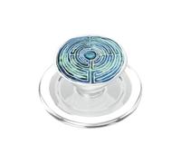 Labyrinthe Aquarelle Labyrinthe Bleu PopSockets PopGrip pour MagSafe