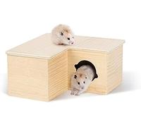 Labyrinthe de Maison de Hamster Multi-Chambres, Hangar Secret pour Hamster, Jouets d'exploration Cachés et Tunnels à 3 Pièces, Adaptés Aux Chinchillas, Cochons d'Inde,M