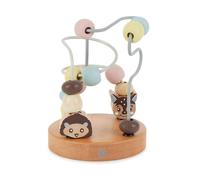 BIECO Cube de motricité Bois | Nœud de motricité Jouet de motricité dès 1 an | Design Labyrinthe Animaux de la forêt | bébé Jouet en Bois Jouets éducatifs Bois Boucle de motricité