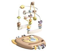 Labyrinthe de perles en bois coloré, jeu d'activité de montagnes russes, jouet éducatif multi-pistes, bois naturel de haute qualité avec finition, équipement d'apprentissage précoce professionnel, dév