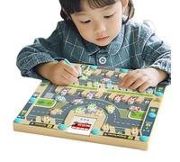 Labyrinthe De Stationnement À Alphabet Magnétique - Construction En Bois De Trente Par Vingt-neuf Sur Un Point Cinq Centimètres, Jouet De Puzzle Éducatif Avec Alphabet, Activité Sensorielle De Tri Des