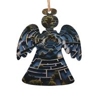 Labyrinthe Décorations de Noël en bois imprimées pour sapin de Noël Décorations de fête