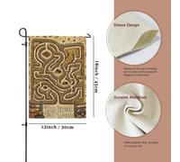 Labyrinthe Drapeau de jardin, citrouilles saisonnières, champ de maïs, marron, double face, en toile de jute décorative pour extérieur, porche, pelouse, terrasse, 30,5 x 45,7 cm