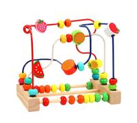 Labyrinthe éducatif en perles de bois - Jouet d'activité motrice pour bébé | Jeu de boulier en bois durable, jouet d'amélioration intellectuelle et sensorielle pour tout-petits, entraînement de co