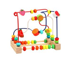 Labyrinthe éducatif en perles de bois - Jouet d'activité motrice pour bébé | Jeu de boulier en bois durable, jouet d'amélioration intellectuelle et sensorielle pour tout-petits, entraînement de co