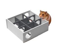 Labyrinthe en Bois pour Hamster | Labyrinthe en Bois à 9 Chambres pour Hamster, cachettes spacieuses Multi-pièces, Jouets Tunnel pour Petites Races et cochons d'Inde (Noir)